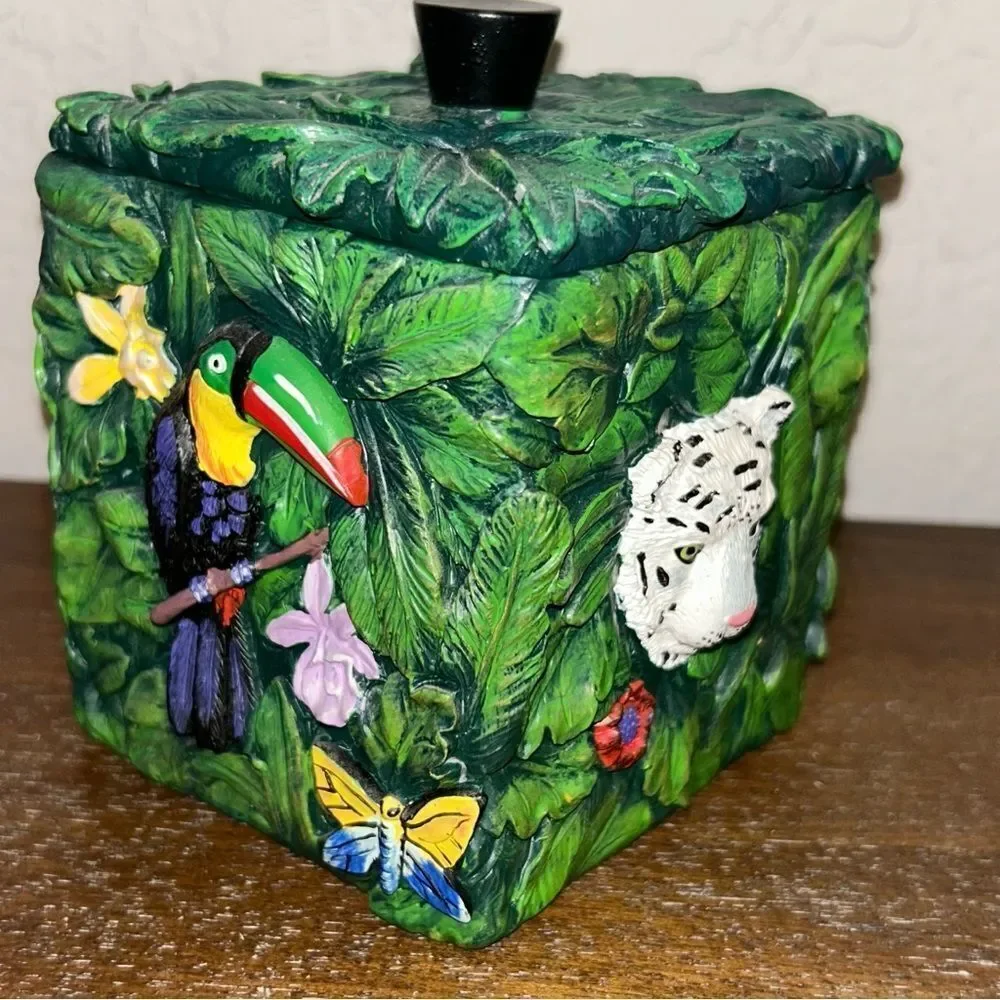 Vintage Kmart Rainforest Cotton Container Jar